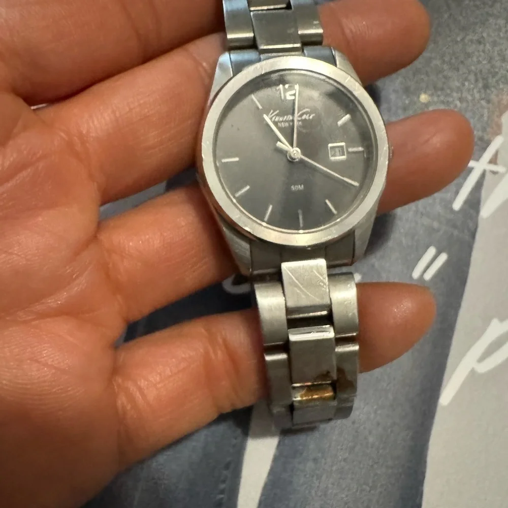 Kenneth Cole Silver Watch with Black Dial